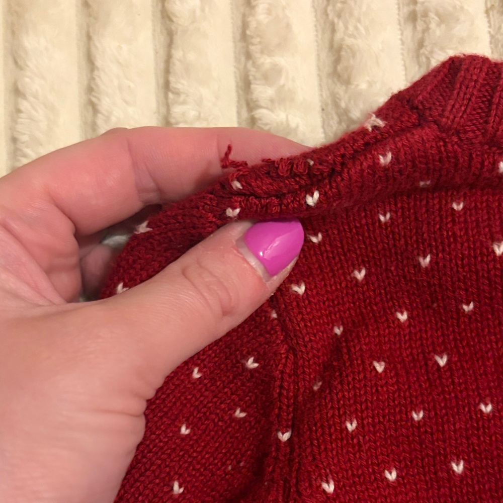 🚨Maggie & Zoe🚨 Red Knit Dress with White Accents - Picture 7 of 7